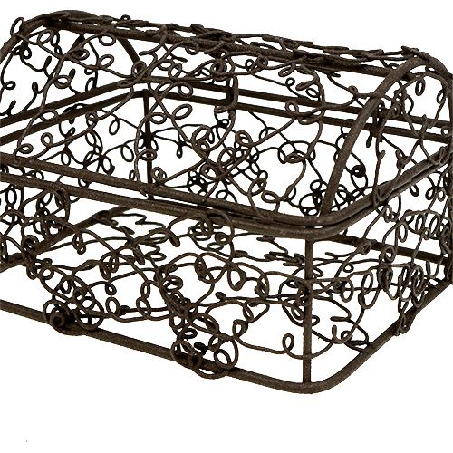 Floristik24 Bryst lavet af ledning 7,5 cm x 10 cm / 9 cm x 12 cm brunt sæt af 2