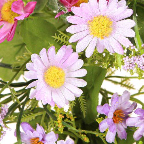 Artikel Dørkrans Summer Daisy Kunstig Grøn Lilla Ø30cm