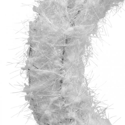 Floristik24 Dørkrans Julekrans hvid dekorativ krans uld adventsdekoration Ø28cm
