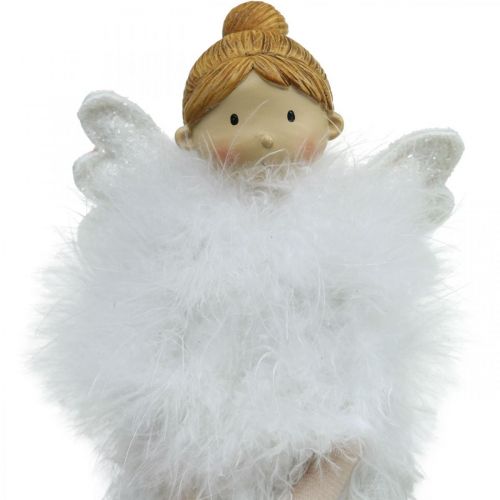 Doorstop Juleengel, Engel Figur H38cm Hvid