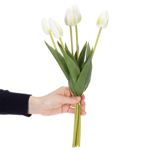 Artikel Dekorative kunstige tulipanblomster til stilfuld indretning, 40 cm, 5 stk.