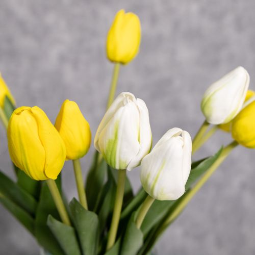 Artikel Dekorative kunstige tulipanblomster til stilfuld indretning, 40 cm, 5 stk.