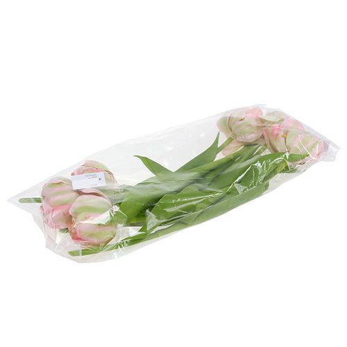Floristik24 Tulipanrosa, grøn 37cm 6stk