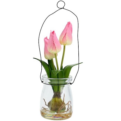 Floristik24 Tulipan i en lyserosa H22,5 cm 1p