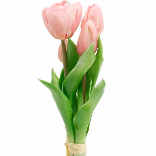 Tulip Bunch Real Touch, kunstige blomster, kunstige tulipaner pink