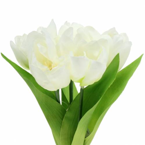 Floristik24 Spring dekoration tulipaner i en flok hvid 26,5 cm 5stk