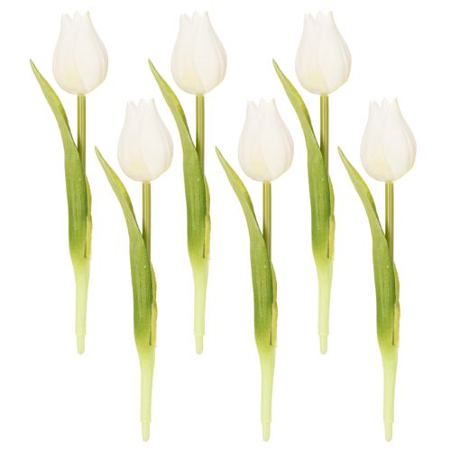 Artikel Kunstig tulipan, realistisk dekoration, holdbar kunstig blomst til hjemmet, 21 cm, 6 stk.