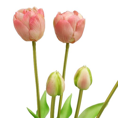 Floristik24 Tulipanbuket lyserød Real-Touch L43.5cm 5stk