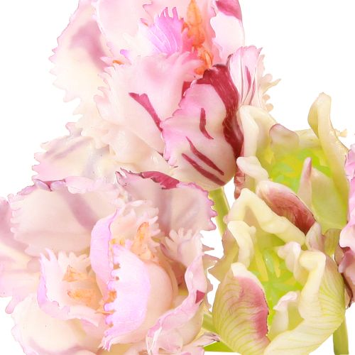 Artikel Tulipaner kunstige papegøje tulipaner lilla buket med 5 blomster 40cm