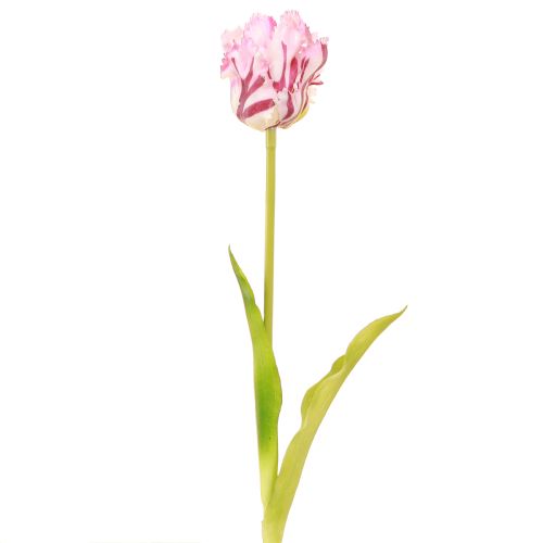 Artikel Tulipaner kunstige papegøje tulipaner lilla buket med 5 blomster 40cm