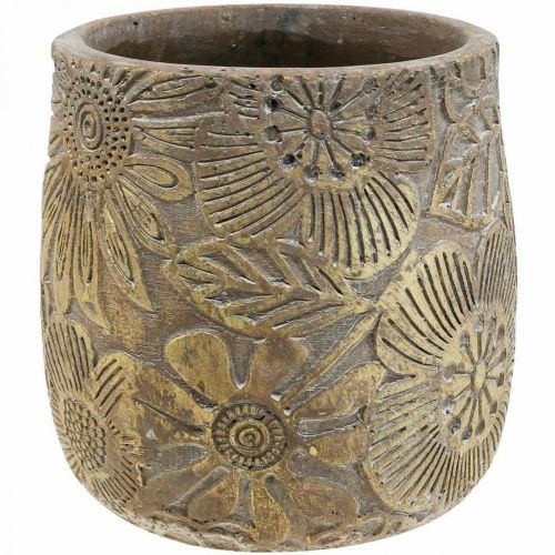 Floristik24 Plantekasse guld blomster keramik urtepotte Ø17cm H19cm