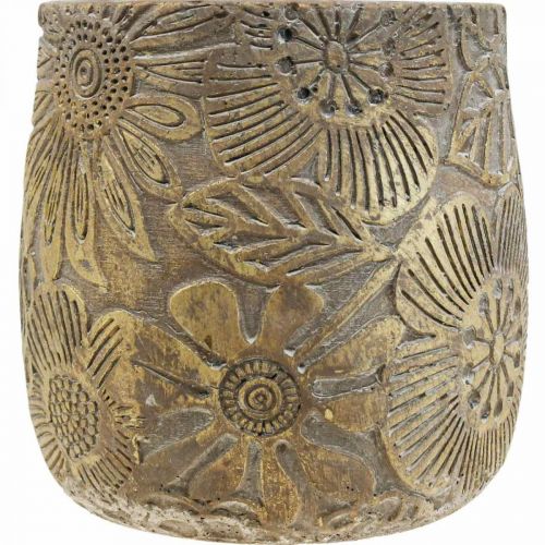 Floristik24 Plantekasse guld blomster keramik urtepotte Ø17cm H19cm
