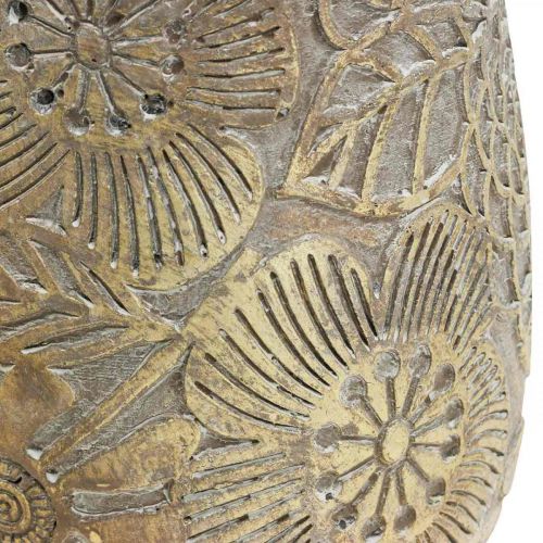 Floristik24 Plantekasse guld blomster keramik urtepotte Ø17cm H19cm