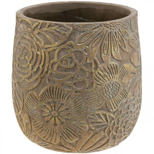 Artikel Plantekasse guld blomster keramik urtepotte Ø21cm H22,5cm