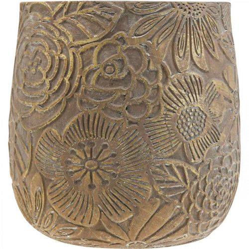 Artikel Plantekasse guld blomster keramik urtepotte Ø21cm H22,5cm