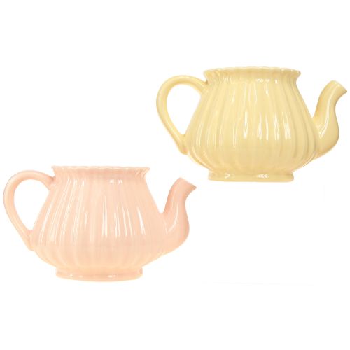Artikel Plantekar keramik dekorativ tekande orange gul 19,5×13,5×11cm 2 stk.