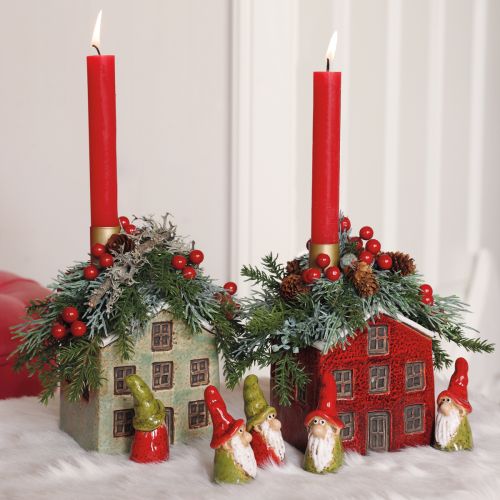 Plantekasse Keramik Hus Advent Mint Hvid 10×10×12 cm