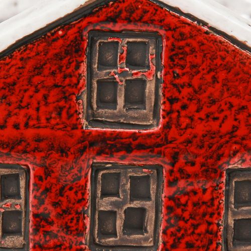 Artikel Plantekasse keramik hus advent rød og hvid 10×10×12 cm