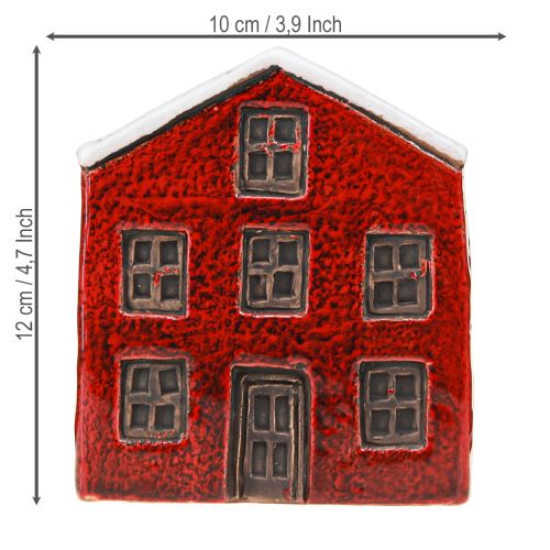 Artikel Plantekasse keramik hus advent rød og hvid 10×10×12 cm
