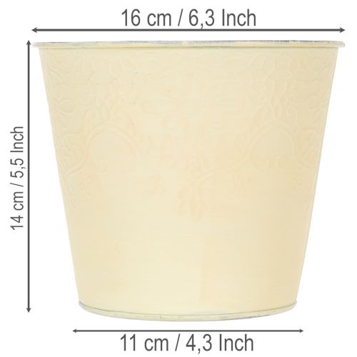 Artikel Metalplantekasse, pastelgul, Ø16 cm H14 cm