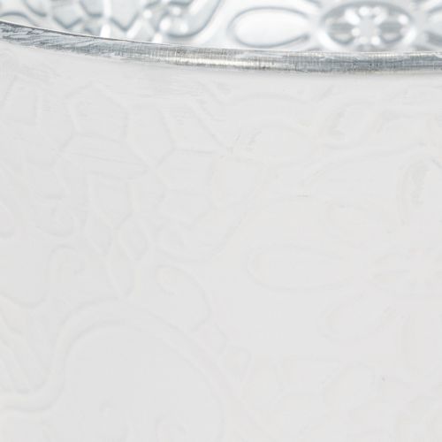 Artikel Metalplantekasse, pastelhvid, Ø16 cm H14 cm