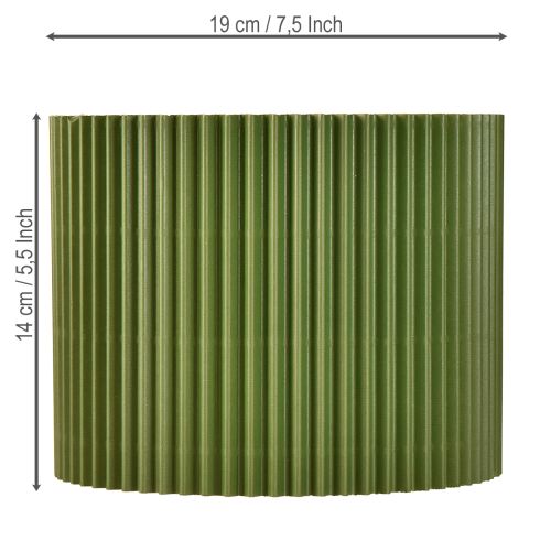 Artikel Blomsterpotte af papir mørkegrøn Ø19cm H14cm 3 stk.