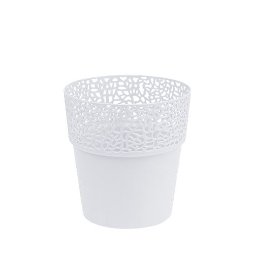 Floristik24 Plantekasse plast hvid Ø11,5cm H12,5cm 1 stk
