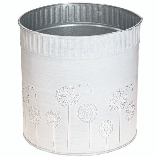 Plantekasse Mælkebøtter Metal Urtepotte Hvid Ø15,5cm H15,5cm