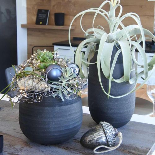 Floristik24 Plantekasse sort keramik urtepotte Ø27cm H23cm