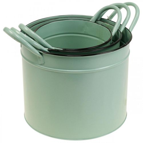 Floristik24 Plantekasse vintage plantepotte dåsespand med håndtag sæt af 3