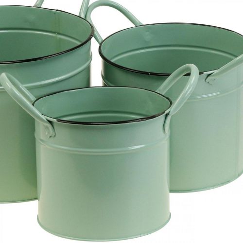 Floristik24 Plantekasse vintage plantepotte dåsespand med håndtag sæt af 3