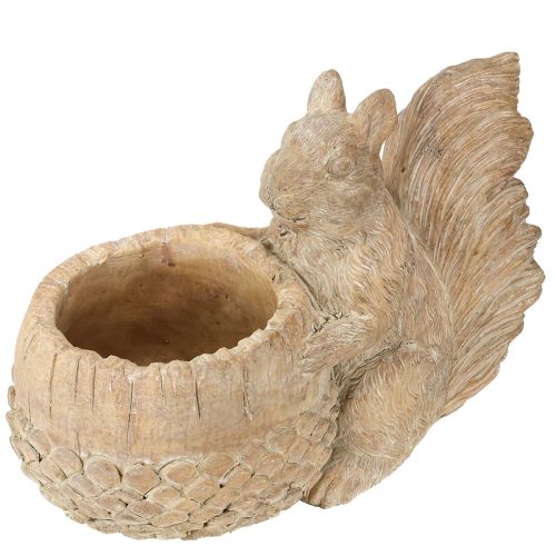 Plantekasse med egern støbt stendekoration 26×14×19 cm
