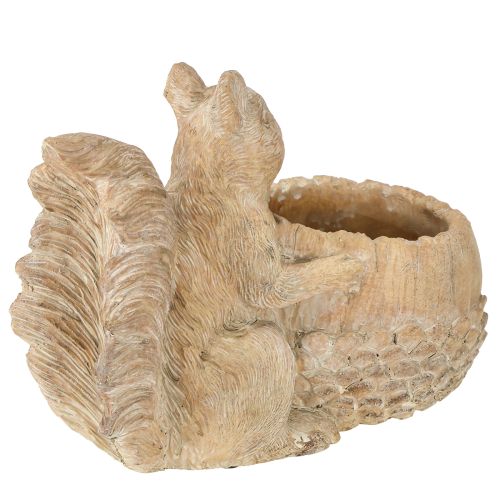 Artikel Plantekasse med egern støbt stendekoration 26×14×19 cm