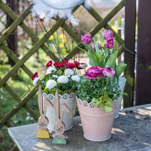 Floristik24 Plantekasse blomsterpynt lysegrøn Ø15cm H15cm