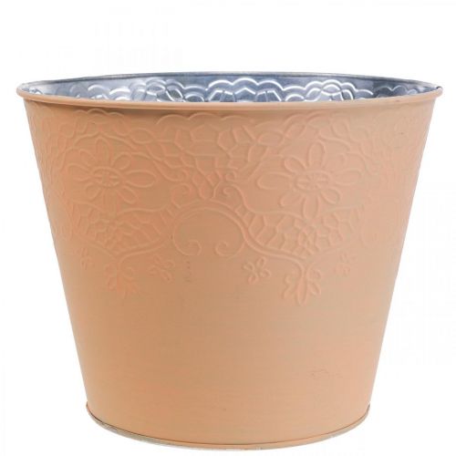 Artikel Plantekasse metal blomsterkasse pastel orange Ø20cm H16cm