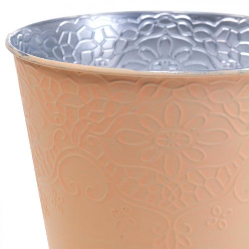 Artikel Plantekasse metal blomsterkasse pastel orange Ø16cm H14cm