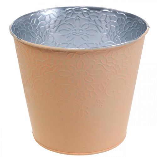 Artikel Plantekasse metal blomsterkasse pastel orange Ø13,5cm H12,5cm