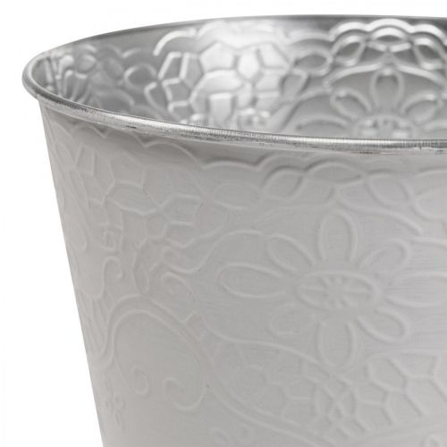 Floristik24 Urtepotte metal urtepotte pastel hvid Ø12cm