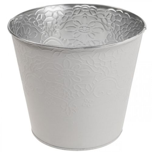 Floristik24 Urtepotte metal urtepotte pastel hvid Ø12cm
