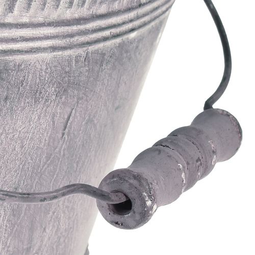 Floristik24 Plantekasse Metal Oval Lilla Hvid Skål med Fod H14cm