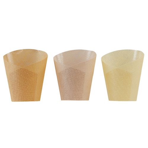 Floristik24 Plantekar papir vævet vanilje, orange, pink Ø7cm H13cm 12 stk