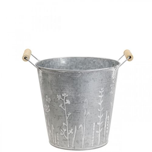 Plantekasse vintage dekorativ metalspand Ø12cm H10cm