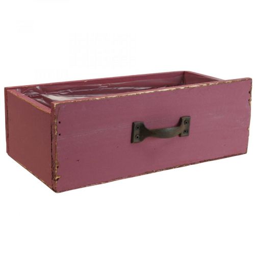 Floristik24 Plantekasse skuffe træ deco lilla 25×13×9cm