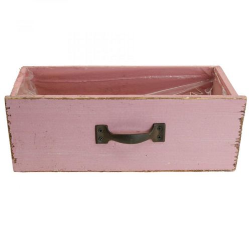 Floristik24 Plantekasse skuffe træ plantekasse pink 25×13×9cm