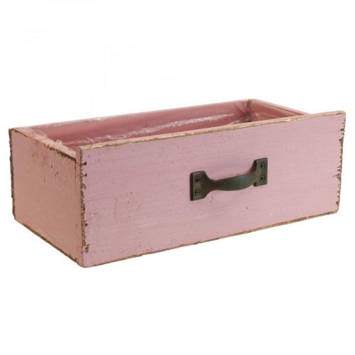 Floristik24 Plantekasse skuffe træ plantekasse pink 25×13×9cm