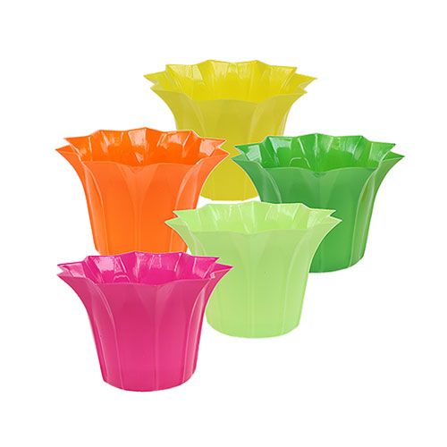 Artikel Plantekasse til potteplanter, farverigt assorteret. Ø10,5cm 10 stk