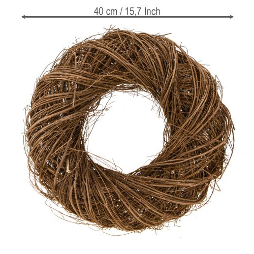 Artikel Elm dekorativ krans lavet af grene, naturlig elm krans Ø40cm