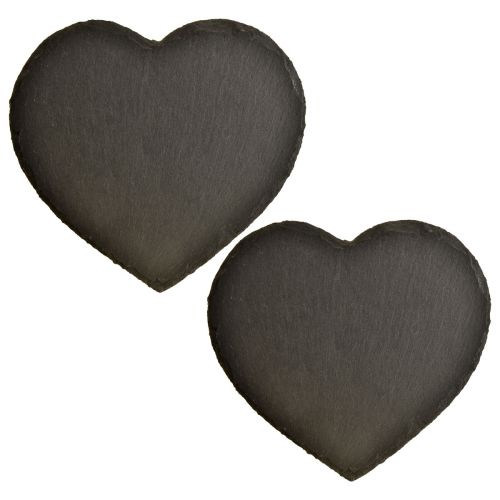 Valentinsdag Skiferhjerte Dekorativt hjerte Sort 25cm 2 stk