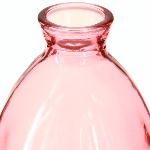Artikel Løgformede minivaser glas tonet lyserød Ø7cm H12cm 6 stk