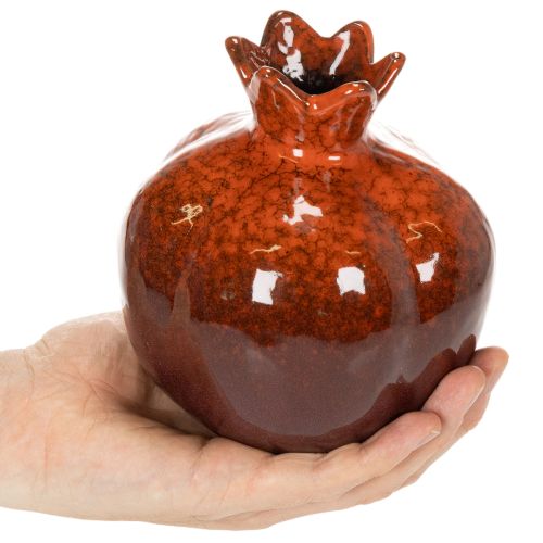 Keramisk granatæbledekoration, blank, 14 cm | Floristik24.dk